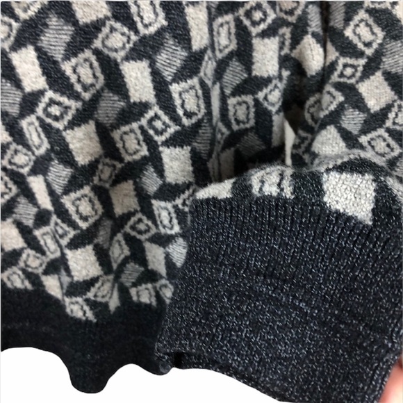Pronto- Uomo Vintage Italian Wool Blend Geometric Print Grandpa Sweater - Picture 5 of 12